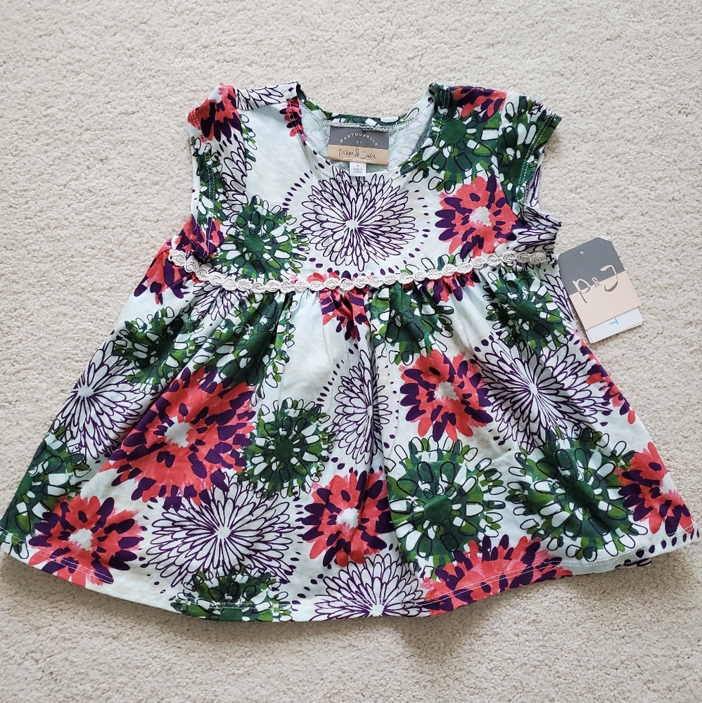 NWT Pippa & Julie Girls' Floral Top sz4